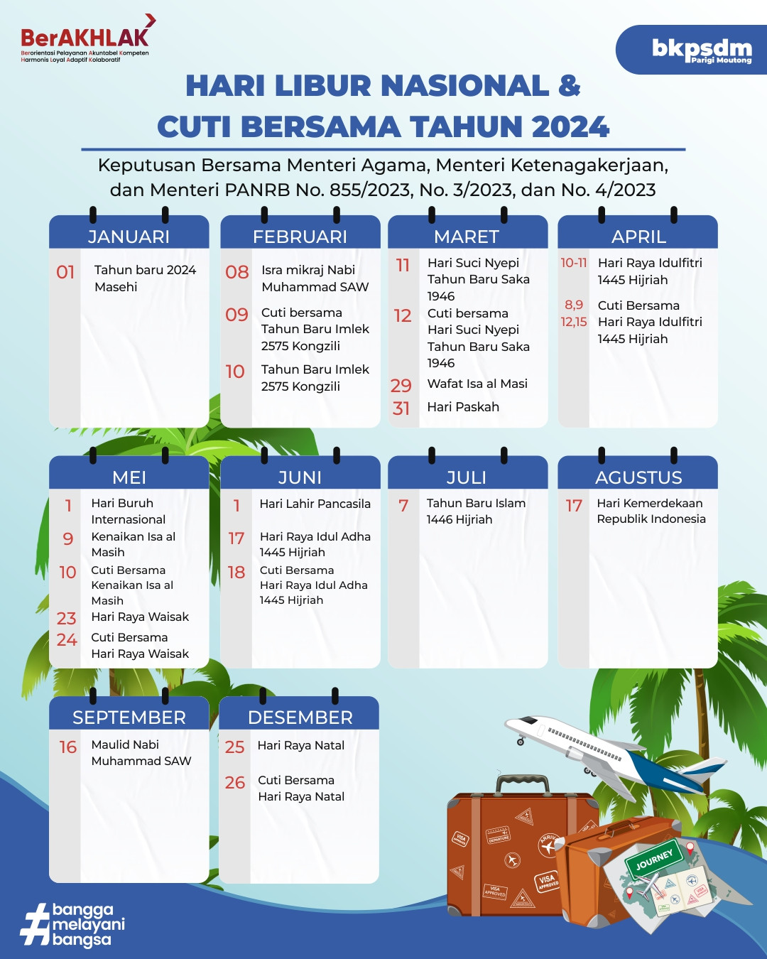 Pemerintah Tetapkan Hari Libur Nasional Dan Cuti Bersama 2024 7947